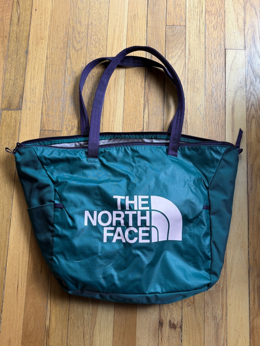 The north face green tote bag